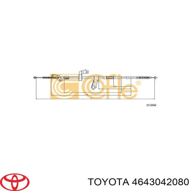 4643042080 Toyota cable de freno de mano trasero izquierdo