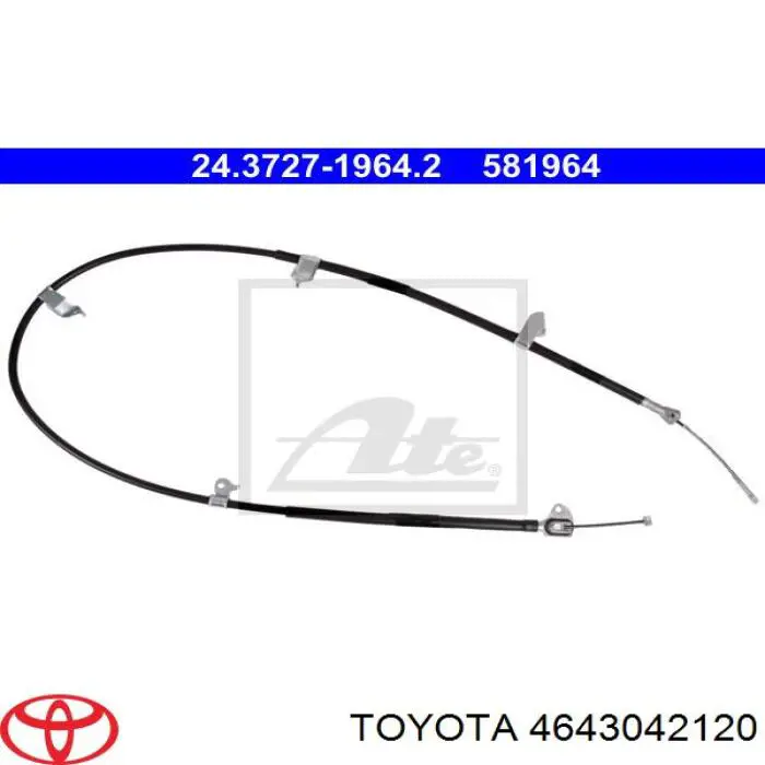 4643042120 Toyota cable de freno de mano trasero izquierdo