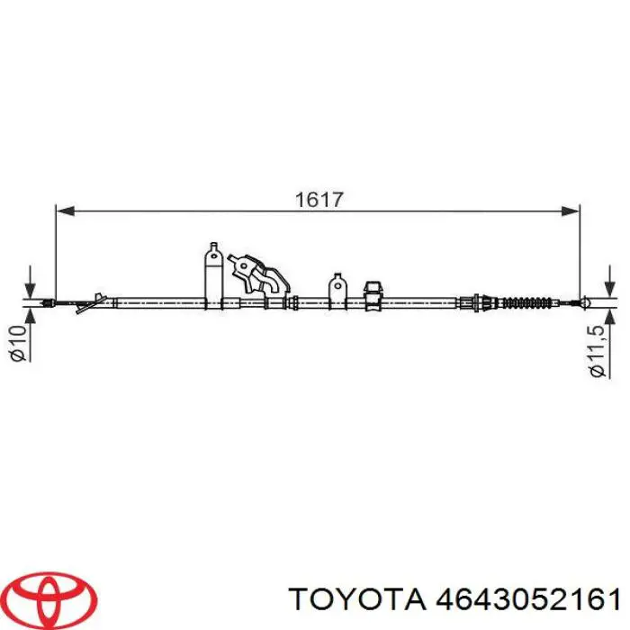 4643052161 Toyota cable de freno de mano trasero izquierdo