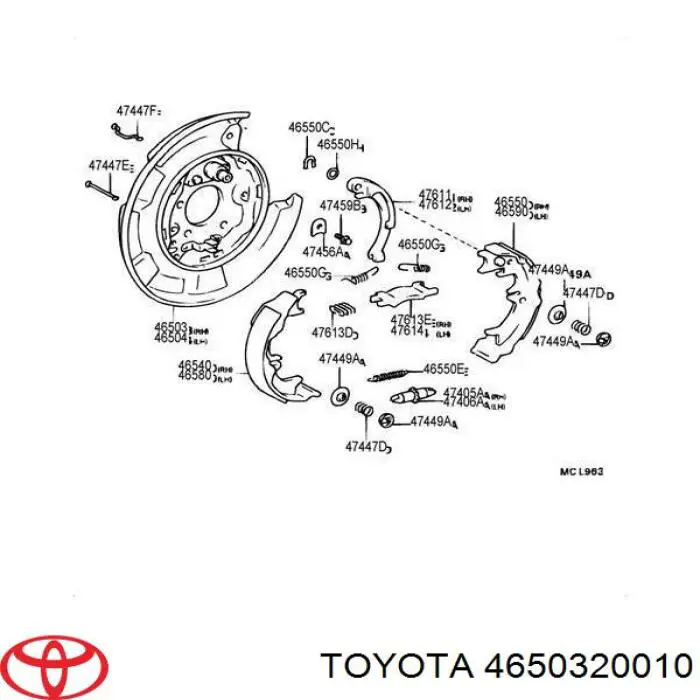 Chapa protectora contra salpicaduras, disco de freno trasero derecho para Toyota Carina (T19)
