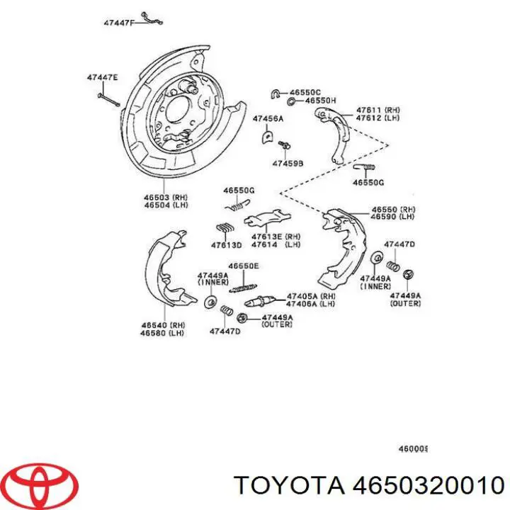 Protector de disco de freno trasero derecho Toyota 4650320010 precio, desde 532,85 EUR
