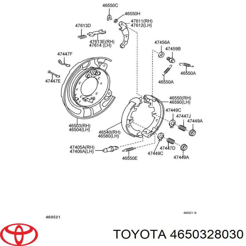 Disco de soporte del tambor de freno trasero derecho Toyota 4650328030 precio, desde 84,20 EUR