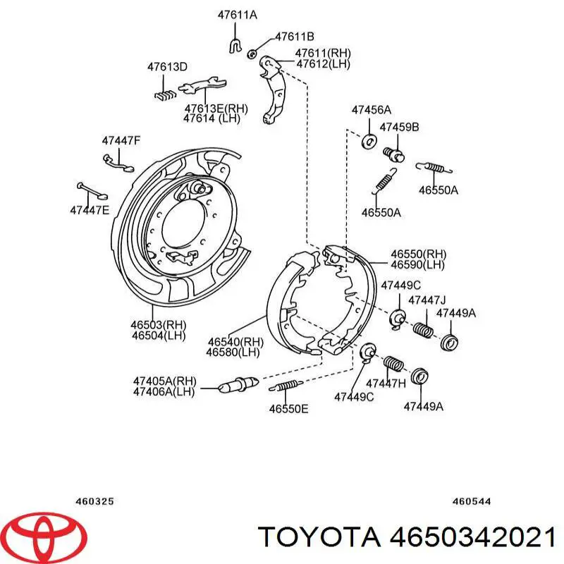 4650342021 Toyota chapa protectora contra salpicaduras, disco de freno trasero derecho