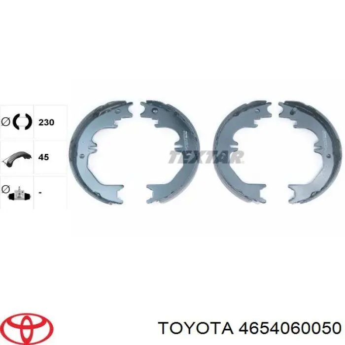 Zapatas de freno de mano Toyota 4654060050 precio, desde 43,61 EUR