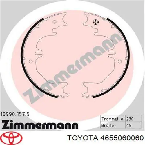 Zapatas de freno de mano Toyota 4655060060 precio, desde 32,96 EUR