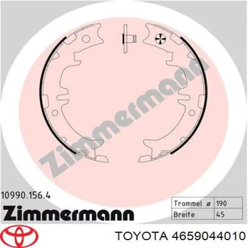 Zapatas de freno de mano 4659044010 Toyota
