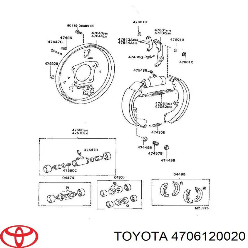 Tensor de tambor de freno Toyota 4706120020 precio, desde 76,90 EUR