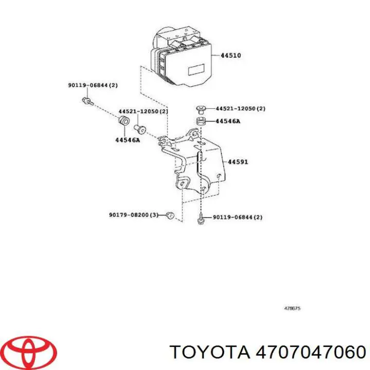 Bomba ABS de cilindro principal de freno para Toyota RAV4 (A4)