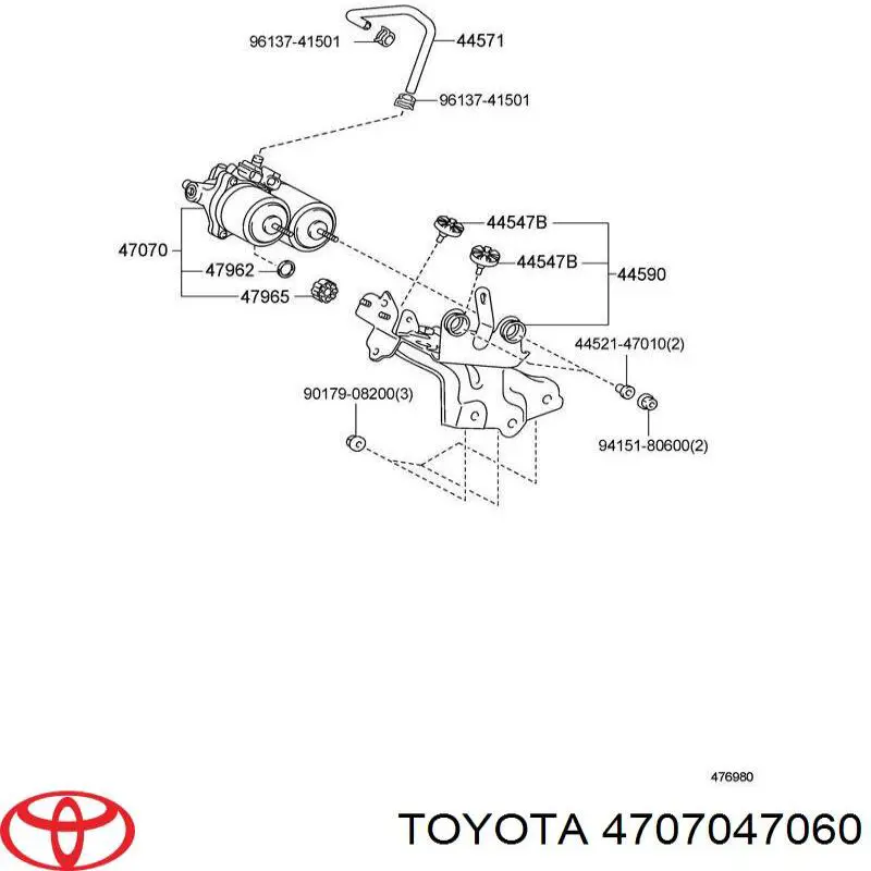 Comprar 4707047060 Toyota Bomba ABS del cilindro maestro de freno