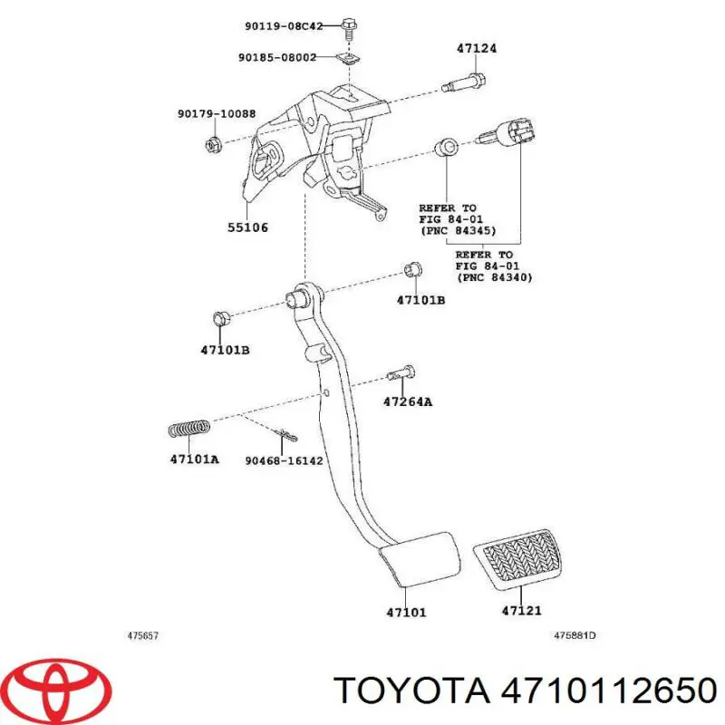 4710112650 Toyota pedal de freno