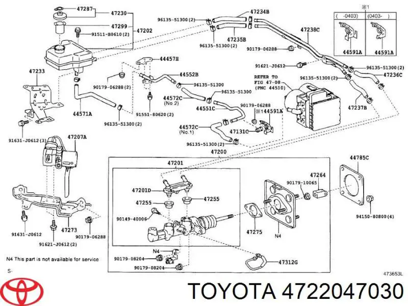 4722047030 Toyota Deposito liquido frenos