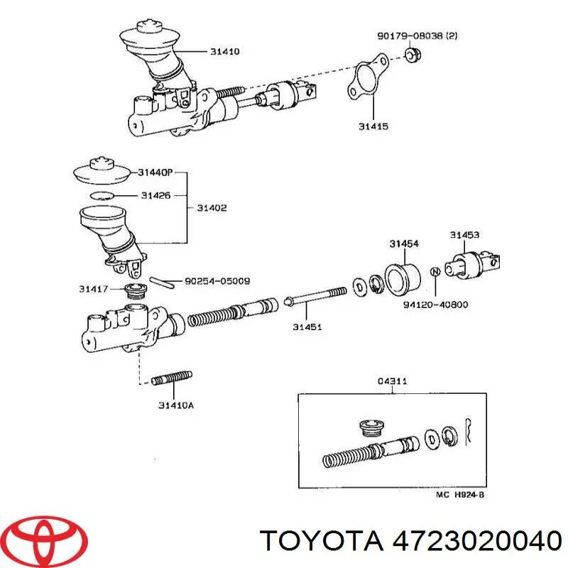 Cilindro maestro de frenos 4723020040 Toyota