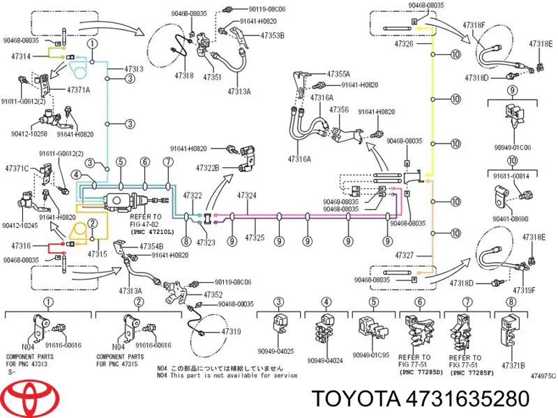 Tubo de freno delantero izquierdo Toyota 4731635280 precio, desde 10,42 EUR