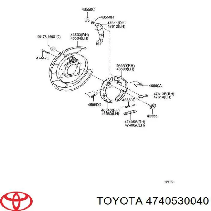 Regulador, freno de tambor trasero para Toyota RAV4 (XA2)
