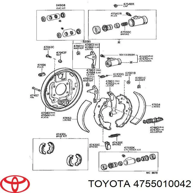 Cilindro de freno de rueda trasera Toyota 4755010042 precio, desde 14,52 EUR