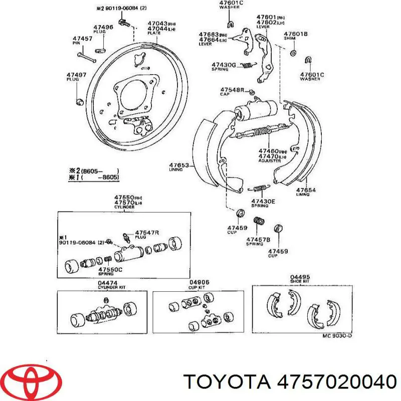 Comprar 4757020040 Toyota Cilindro de freno de rueda trasera