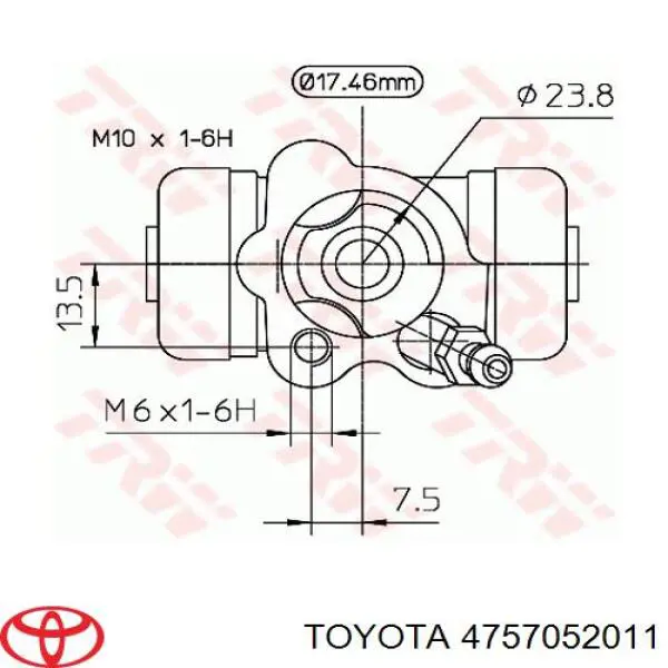 Comprar 4757052011 Toyota Cilindro de freno de rueda trasera
