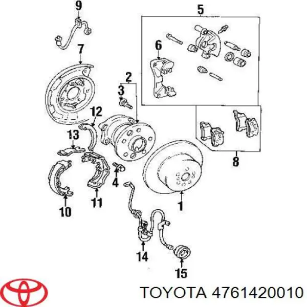 Palanca de reajuste, zapata freno izquierda para Toyota Carina (T19)