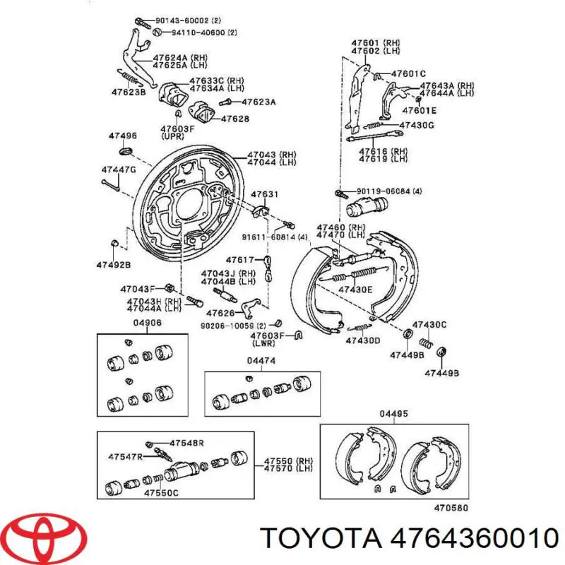 Pastillas de freno de estacionamiento para Toyota DYNA (U4)
