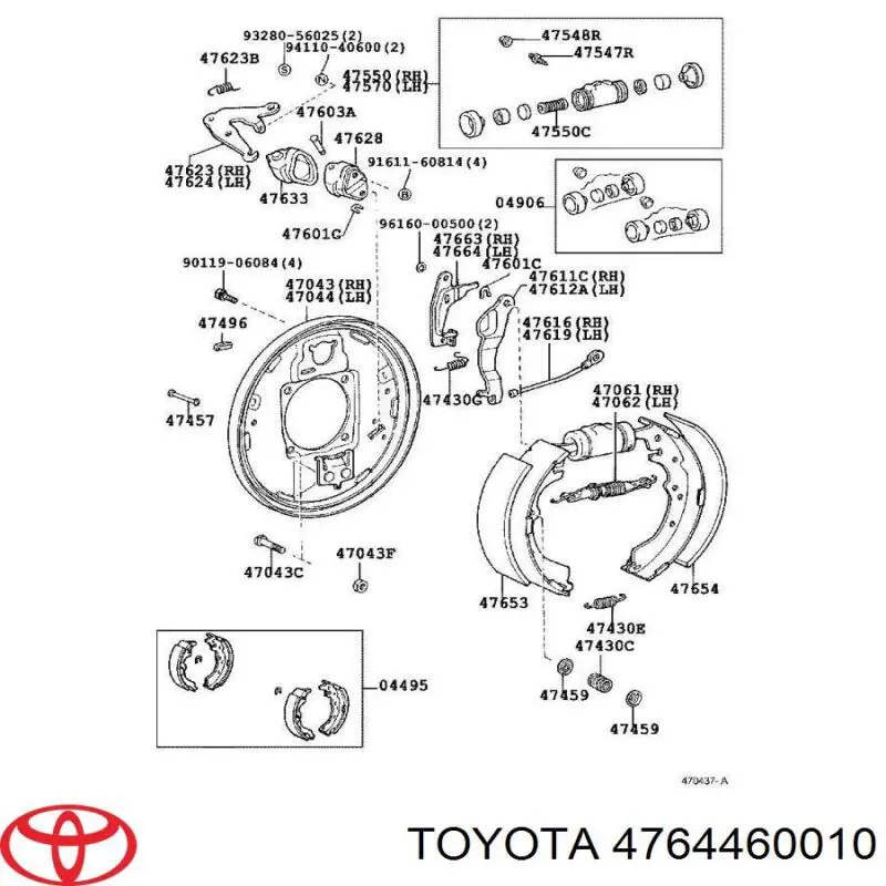 Pastillas de freno de estacionamiento para Toyota Hilux (N)