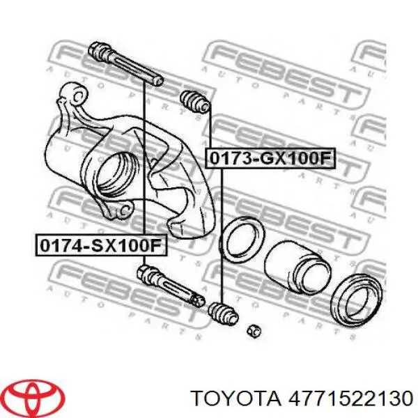 Comprar 4771522130 Toyota Pasador guía inferior de la pinza de freno trasera