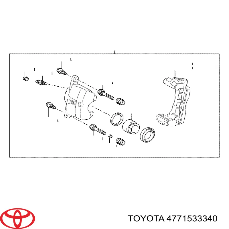 4771533340 Toyota pasador guía, pinza del freno delantera, inferior