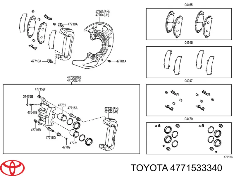 Pasador guía inferior de la pinza de freno delantera Toyota 4771533340 precio, desde 10,32 EUR