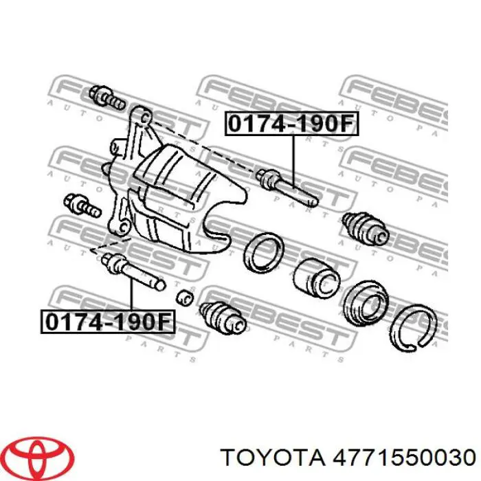 Pasador guía, pinza del freno delantera, superior para Toyota Carina (T19)