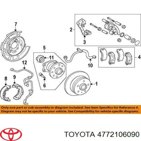 Estribo de pinza de freno trasero para Toyota Solara (V3)