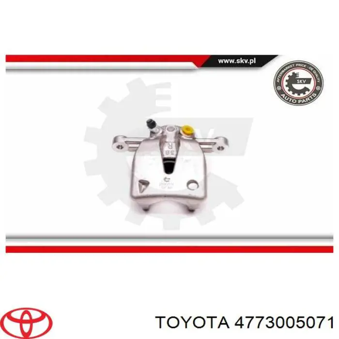 4773005071 Toyota pinza de freno trasero derecho