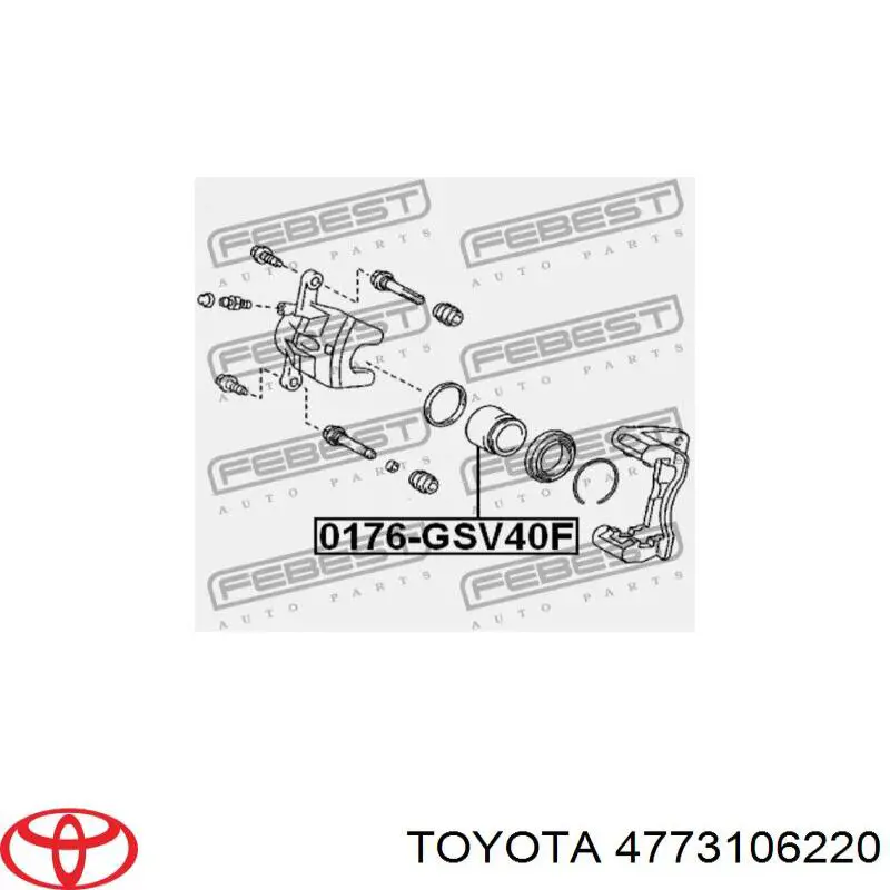 Pistón, pinza de freno delantero para Toyota Camry (V50)