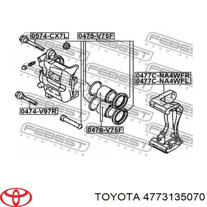 Émbolo, pinza del freno trasera para Toyota 4Runner (GRN21, UZN21)