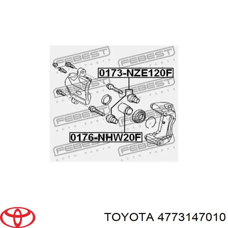 Pistón, pinza de freno delantero para Toyota Prius (NHW20)
