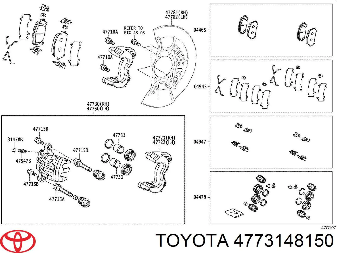 Émbolo de la pinza de freno delantera Toyota 4773148150 precio, desde 9,70 EUR