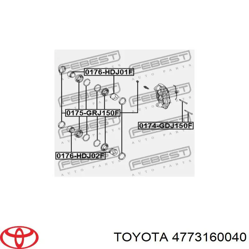 Émbolo de la pinza de freno delantera Toyota 4773160040 precio, desde 11,31 EUR