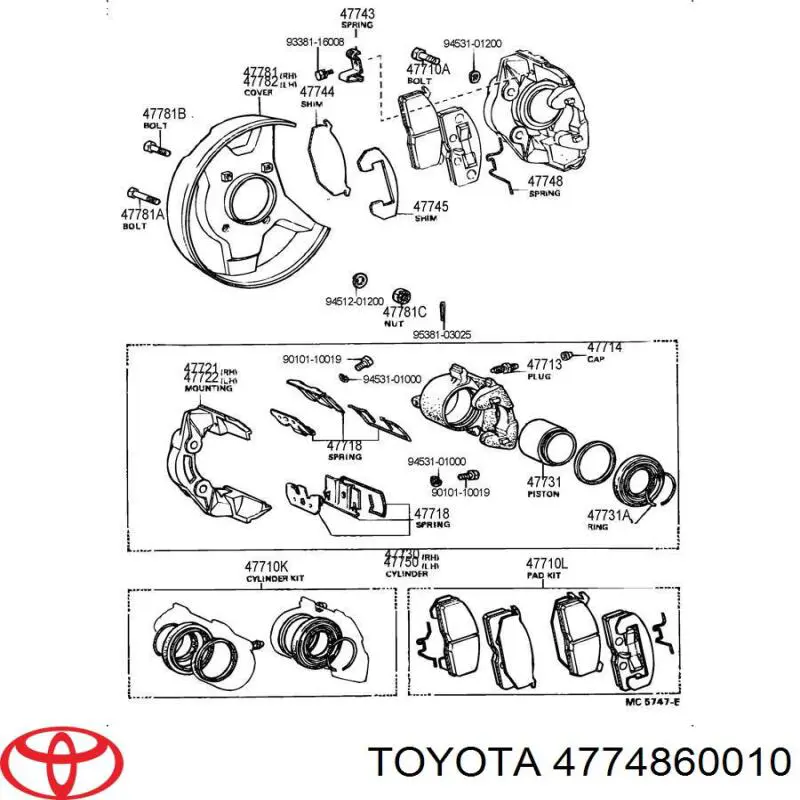  Toyota 4774860010 precio, desde 9,62 EUR