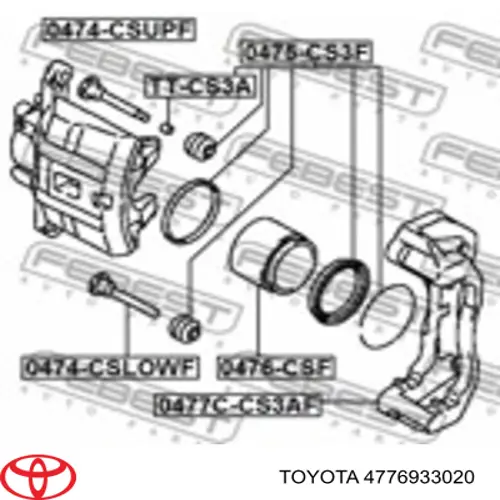 Buje de guía de la pinza delantera Toyota 4776933020 precio, desde 2,01 EUR