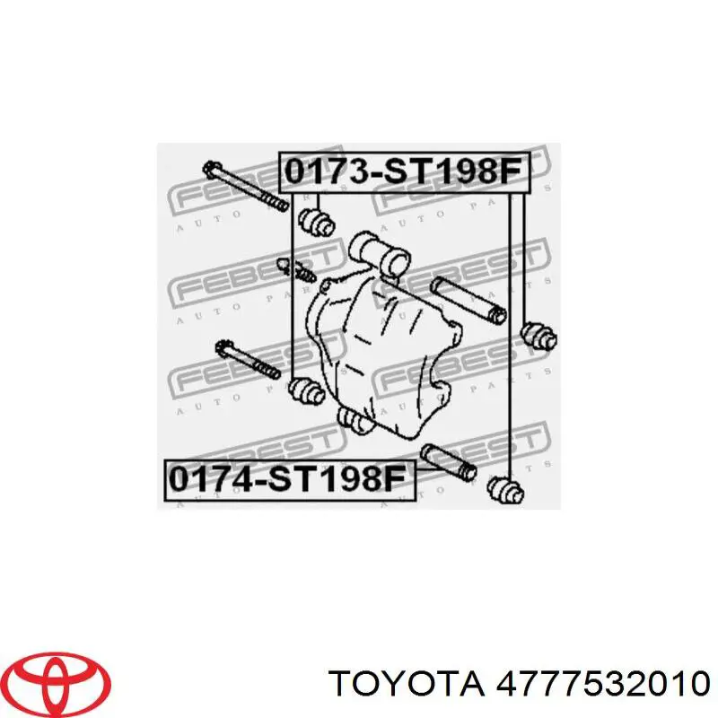 Fuelle, guía de pinza de freno delantera para Toyota Starlet (EP91)