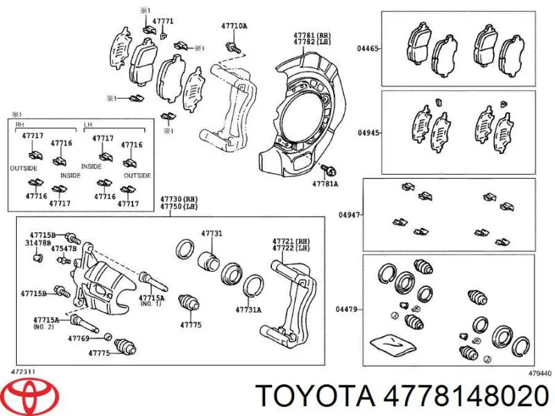 Comprar 4778148020 Toyota Protector de disco de freno delantero derecho