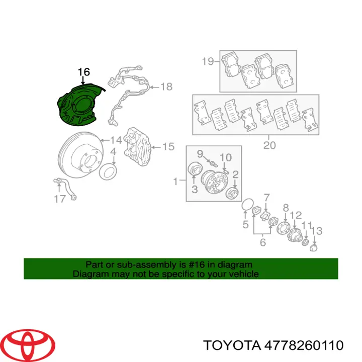 Comprar 4778260110 Toyota Protector del disco de freno delantero izquierdo