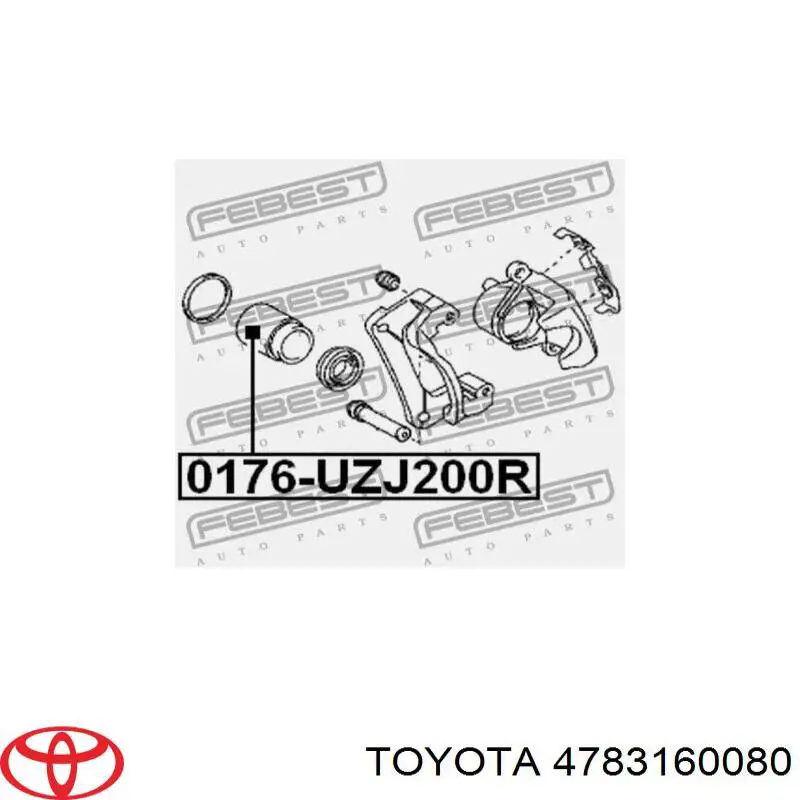 4783160080 Toyota émbolo, pinza del freno trasera