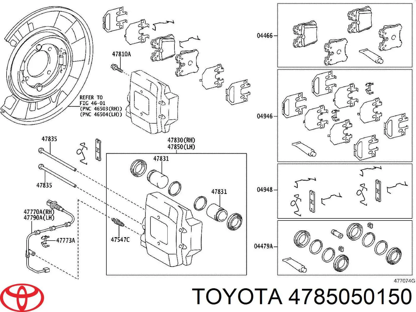 Pinza de freno trasera izquierda Toyota 4785050150 precio, desde 518,98 EUR