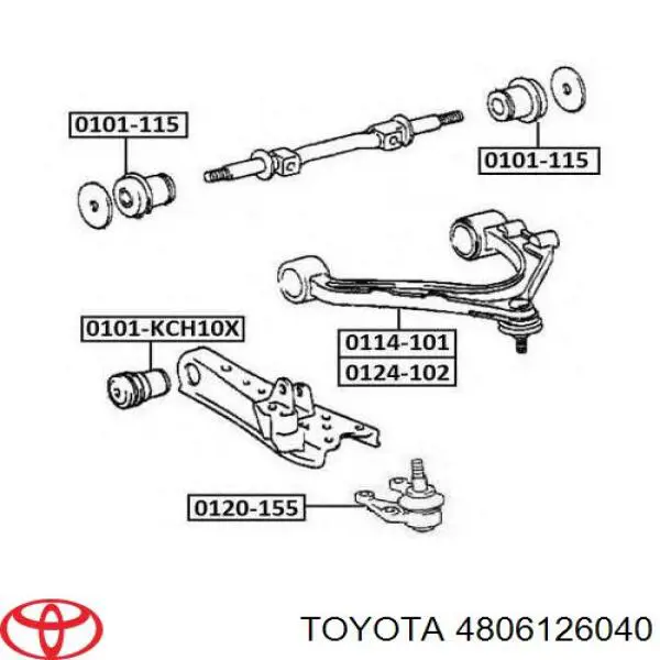 4806126040 Toyota silentblock de suspensión delantero inferior