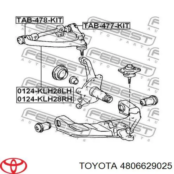 4806629025 Toyota barra oscilante, suspensión de ruedas delantera, superior derecha