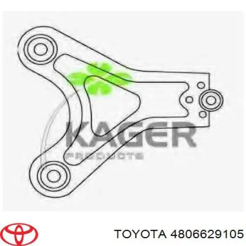 Brazo superior derecho de la suspensión delantera 4806629105 Toyota