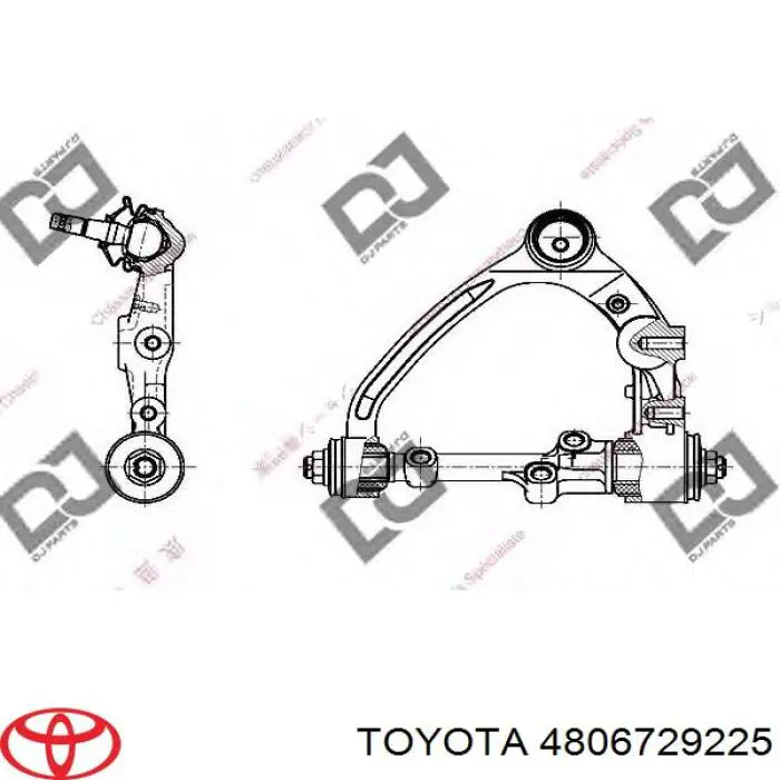 4806729225 Toyota barra oscilante, suspensión de ruedas delantera, superior izquierda