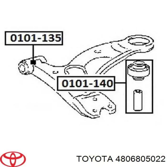 4806805022 Toyota barra oscilante, suspensión de ruedas delantera, inferior derecha