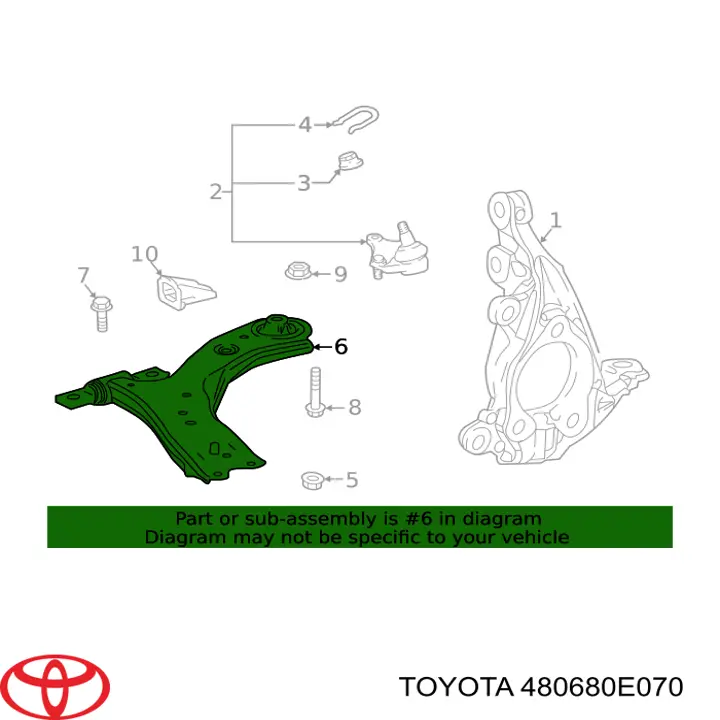 Barra oscilante, suspensión de ruedas delantera, inferior derecha para Toyota HIGHLANDER (U7, H7)