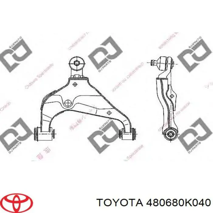 480680K040 Toyota barra oscilante, suspensión de ruedas delantera, inferior derecha
