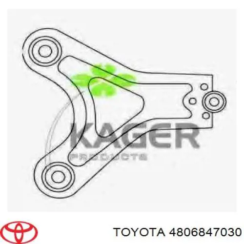 4806847030 Toyota barra oscilante, suspensión de ruedas delantera, inferior derecha